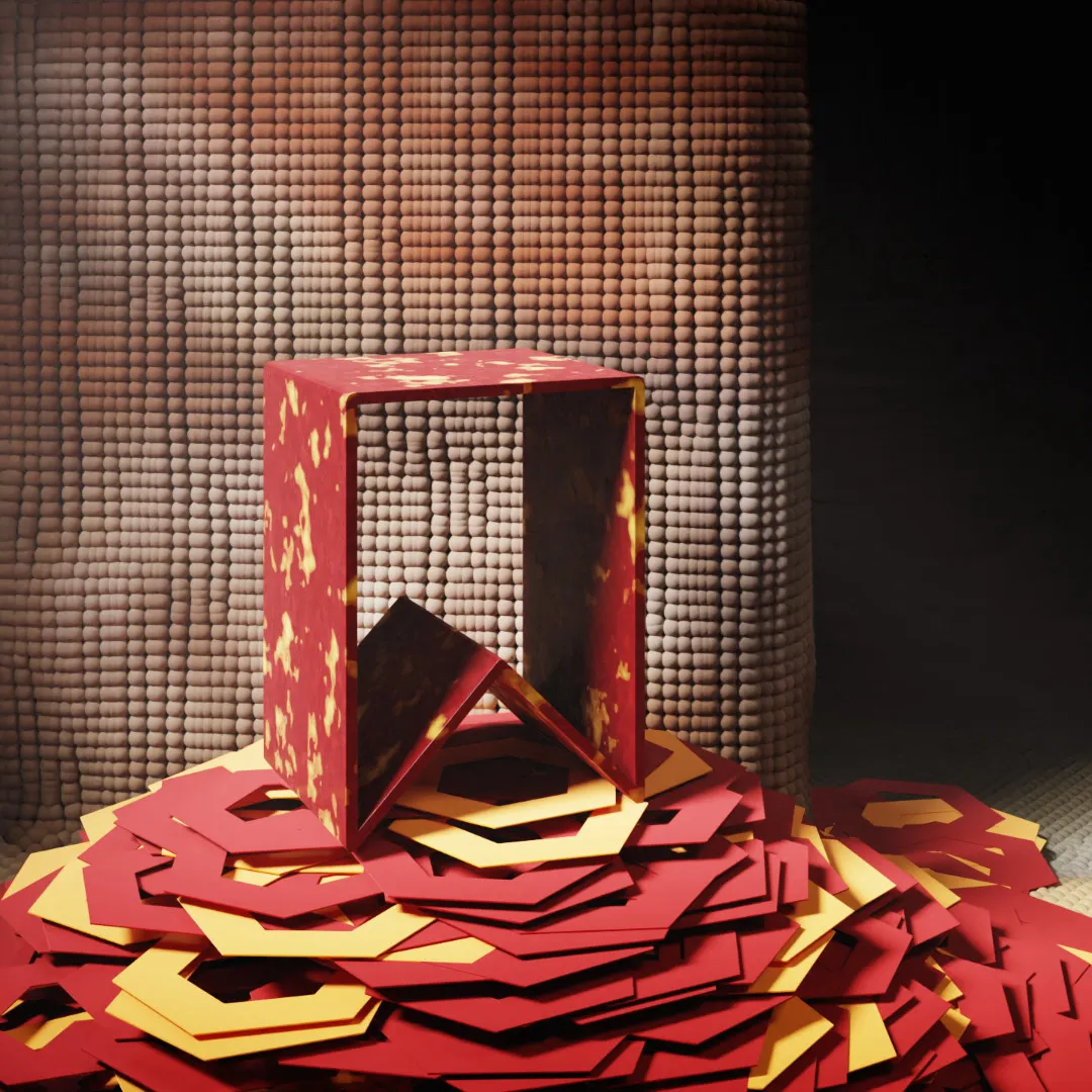 Tabouret Plié, assemblé en plastique recyclé